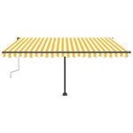 vidaXL Auvent manuel rétractable sur pied 400x300 cm Jaune et blanc