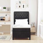 vidaXL Lit à ressorts avec matelas Noir 80 x 200 cm Velours