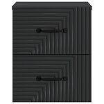 vidaXL Cabinet de chevet mural avec tiroir Noir 34 5 x 33 x 40 cm