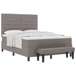 vidaXL Lit à ressorts avec tête de lit Taupe 140 x 190 cm tissu