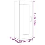 vidaXL Armoire suspendue Blanc 35x34x90 cm Bois d'ingénierie