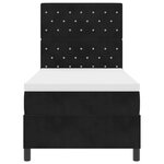 vidaXL Lit à ressorts avec matelas Noir 90 x 200 cm Velours