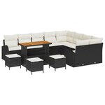 vidaXL Ensemble de canapé de jardin 13 Pièces Noir Poly rotin