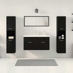 vidaXL Ensemble de mobilier de salle de bain 4 Pièces Chêne noir