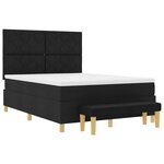 vidaXL Lit à ressorts avec matelas Noir 140 x 200 cm tissu