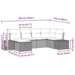 vidaXL Ensemble de canapé de jardin 6 Pièces Marron polyrotin