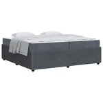 vidaXL Cadre de lit avec matelas Gris foncé 200 x 200 cm tissu