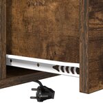 vidaXL Table de nuit avec station de chargement avec tiroir Chêne fumé