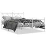 vidaXL Cadre de lit métal sans matelas et pied de lit blanc 140x200 cm