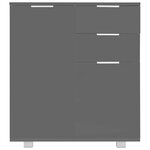 vidaXL Buffet Gris brillant 71x35x80 cm Bois d'ingénierie