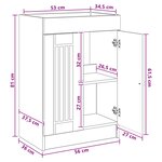 vidaXL Armoire sous évier de salle de bain Chêne Sonoma