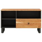vidaXL Meuble TV 80x33x46 cm bois d'acacia solide et bois d'ingénierie