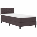 vidaXL Lit boxspring avec matelas Marron foncé 80 x 200 cm tissu