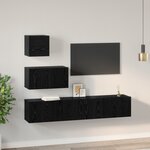 vidaXL Meuble TV mural 4 Pièces Chêne noir 80 x 30 x 30.5 cm