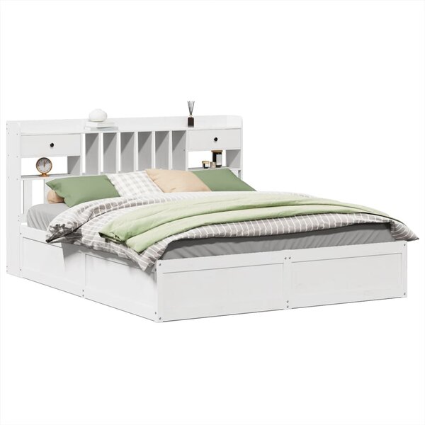 vidaXL Cadre de lit sans matelas blanc 180x200 cm bois massif de pin