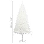 vidaXL Arbre de Noël artificiel pré-éclairé et boules blanc 120 cm