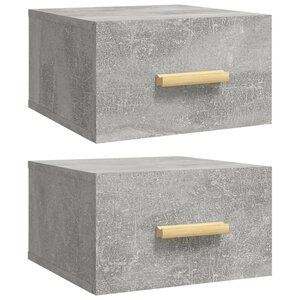 vidaXL Tables de chevet murales 2 Pièces gris béton 35x35x20 cm