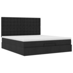 VidaXL Cadre de lit ottoman avec matelas noir 180x200 cm tissu