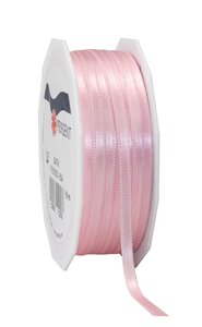 Satin double face 50-m-rouleau 6 mm rose