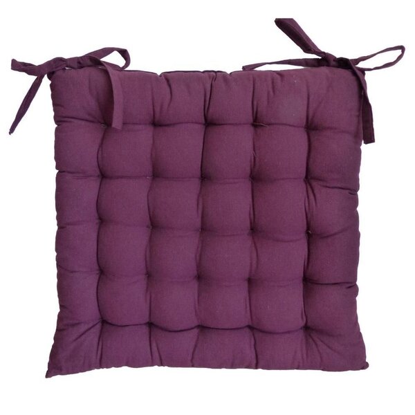 Galette de chaise en coton uni 40 cm 25 points