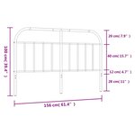 vidaXL Tête de lit métal noir 150 cm