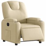 vidaXL Fauteuil inclinable électrique Crème Tissu