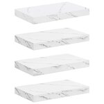 vidaXL Étagère Murale 4 pc Marbre blanc 40 x 23 5 x 3 8 cm