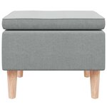vidaXL Tabouret avec pieds en bois Gris clair Tissu