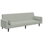 vidaXL Canapé-lit à 2 places avec repose-pied gris clair velours