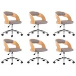 vidaXL Chaises pivotantes à manger lot de 6 taupe bois courbé et tissu