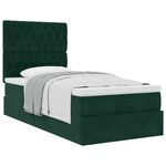 vidaXL Cadre de lit ottoman avec matelas vert foncé 90x190 cm velours