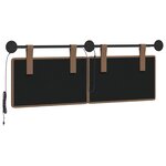 vidaXL Tête de lit suspendue Avec lumière LED Cappuccino Simili cuir