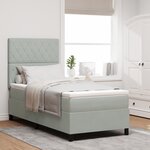 vidaXL Lit à ressort avec matelas et lumière LED Gris clair 90x190 cm Velours