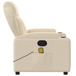 vidaXL Fauteuil de massage inclinable Crème Tissu