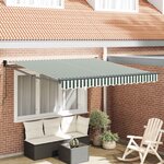 vidaXL Auvent Rétractable Vert et blanc 350 x 250 cm