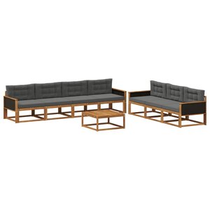 vidaXL Ensemble de canapés d'extérieur 8 Pièces Naturel et Anthracite
