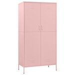 vidaXL Garde-robe Rose 90x50x180 cm Acier