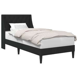 vidaXL Cadre de lit avec tête de lit Noir 90 x 190 cm Velours