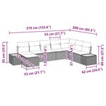 vidaXL Ensemble de canapé de jardin avec coussin 8 Pièces Noir Poly rotin