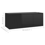 vidaXL Meuble TV Noir brillant 80x34x30 cm Aggloméré