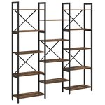 vidaXL Étagère Chêne fumé 156 x 25 x 167.5 cm Bois d'ingénierie