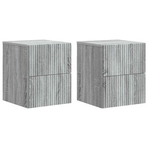 vidaXL Cabinet de chevet mural 2 Pièces Sonoma gris 33 x 34 5 x 40 cm