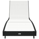 vidaXL Chaise Longue Noir Poly Rattan et Textilène