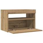 vidaXL Meuble TV avec lumières LED chêne artisanal bois d'ingénierie