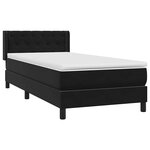 vidaXL Sommier à lattes de lit avec matelas noir 80x220 cm velours