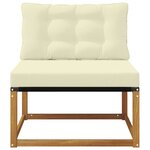 vidaXL Sofa de milieu extérieur Bois d'acacia massif et Textilène
