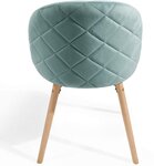 Lot de 2 chaises de salle à manger en velours pieds en bois hêtre style moderne chaise scandinave pour salon chambre cuisine bureau turquoise 01_0000153