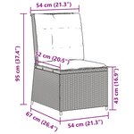 vidaXL Canapé inclinable de jardin avec coussins beige résine tressée