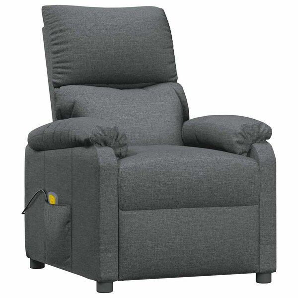 vidaXL Fauteuil de massage Gris foncé Tissu