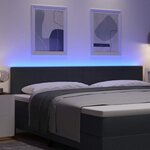 vidaXL Tête de lit LED avec tête de lit Gris foncé 200 cm Polyester